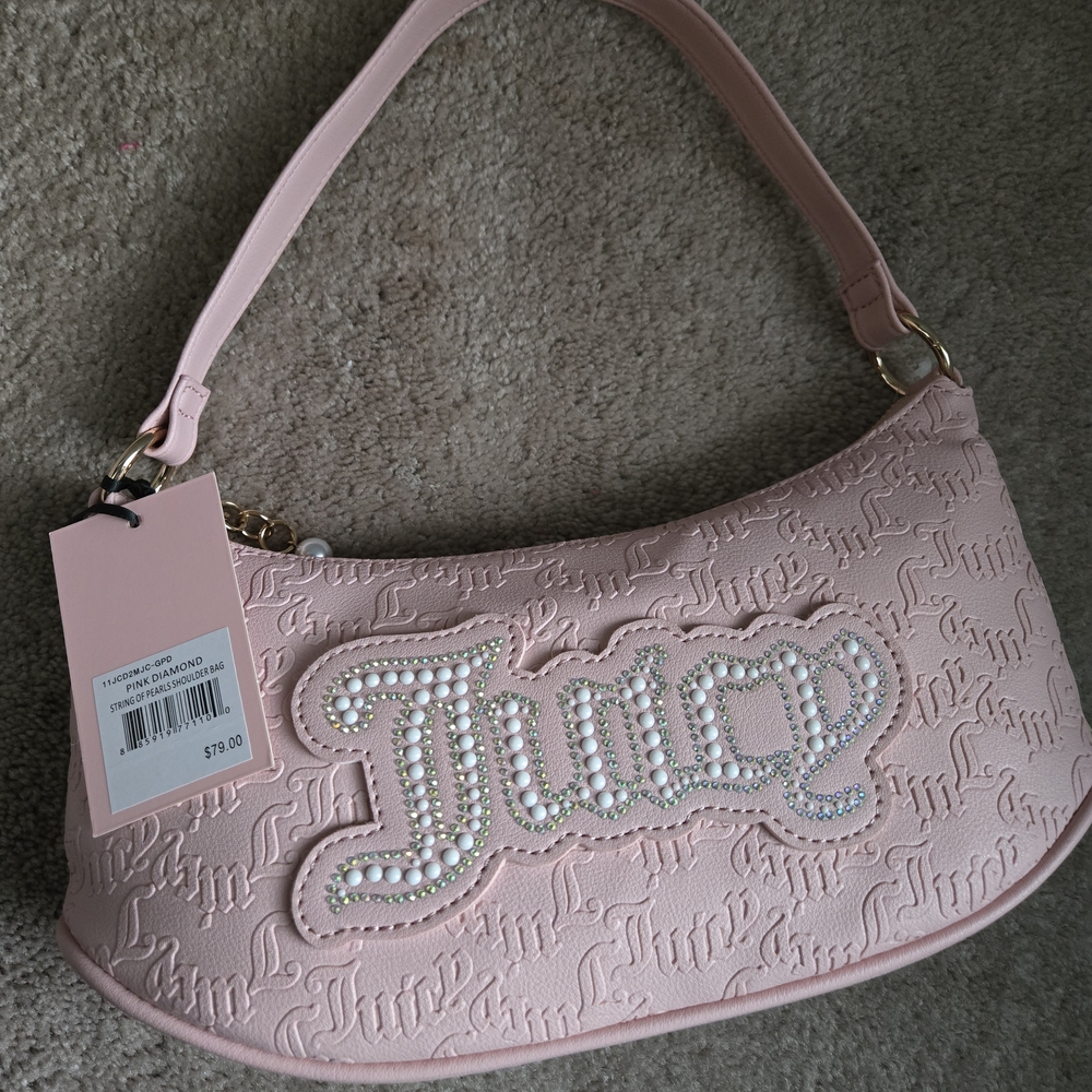 Juicy Couture Pink Pearl-Embellished Shoulder Bag